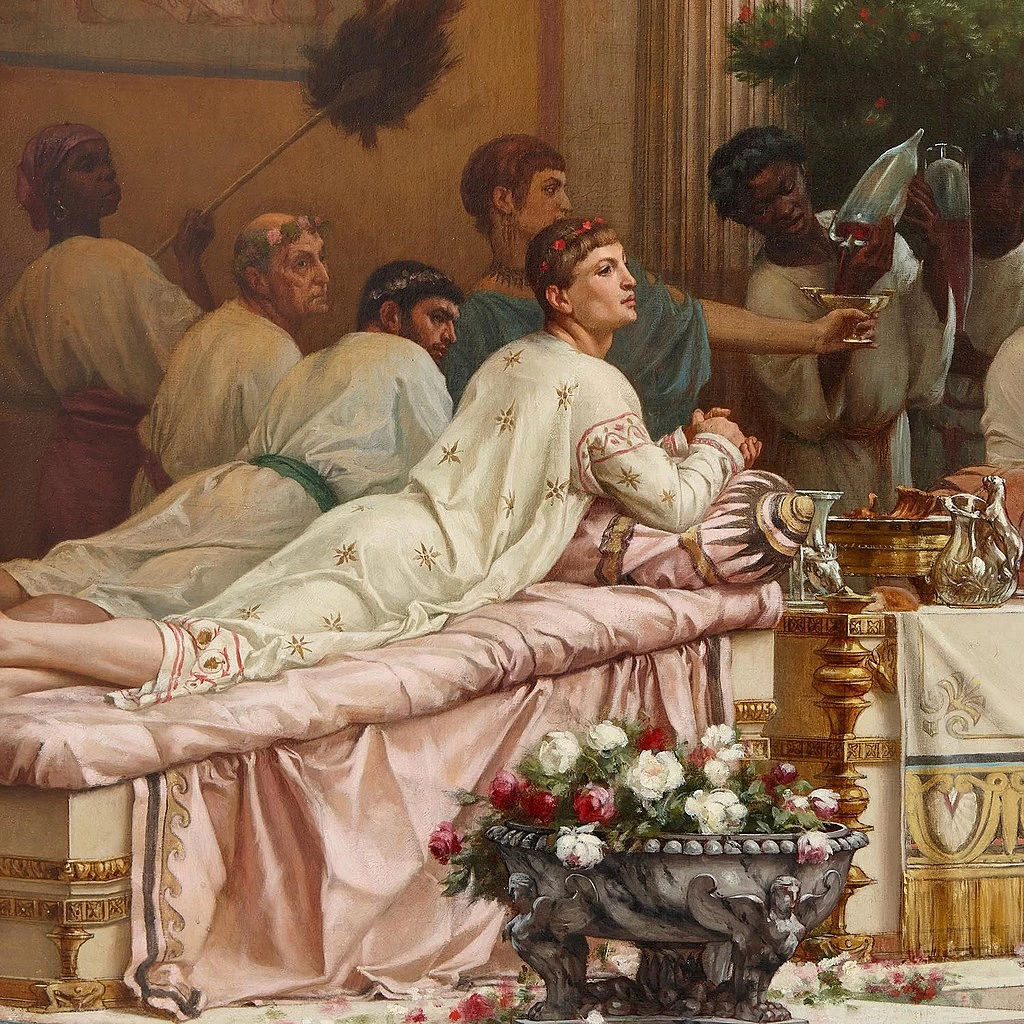 Un pasto da Lucullo, Triclinio estivo, 1877 - dettaglio